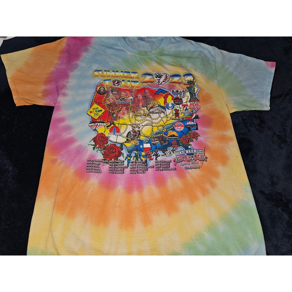 Grateful Dead Summer Tour 2023 Tie Dye Shirt Weir Everywhere Mens Large